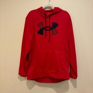 Under Armour Red Logo Pullover Hoodie - Men’s Large